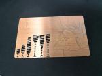 Custom CR80 Classic Copper Brushed Metal Membership Card Cut Out Logo With
