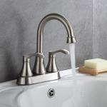 4'' Nickel Golden Centerset Bathroom Faucet Lever Handle Widespread Sink Faucets