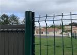 Green Pvc Coated Welded Wire Mesh Fence / 3D Curved Wire Mesh Fencing
