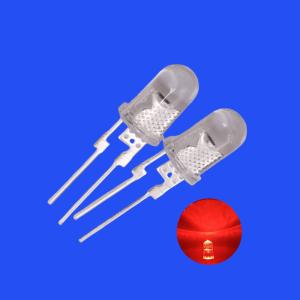 Wholesale 0.5W 5mm Deep Red Color 655-665nm Clear Lens Round Head Short Pins With Heat Sink For Signal Lighting from china suppliers