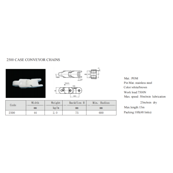 2500 CASE CONVEYOR CHAINS CRATE CONVEYOR CHAINS