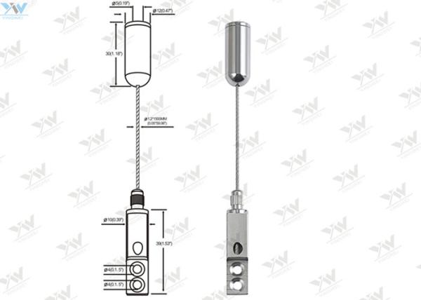 Ceiling Mounted Art Cable Hanging System / Wire Suspension Kit For Gallery