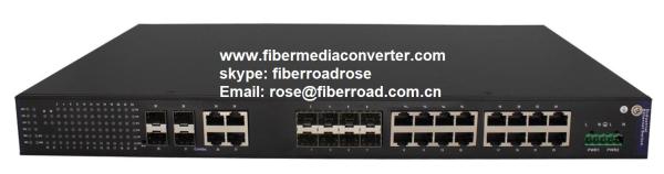 16×10/100/1000M Base-TX to 8×Gigabit SFP with 4×Gigabit SFP/RJ45 Combo Managed
