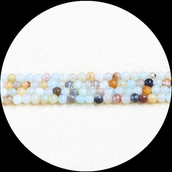 Polished Natural Gemstone Beads Amazonite Amethyst Loose Strands Beads For