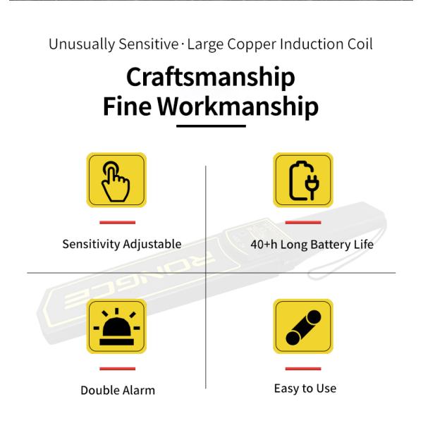 New Portable Handheld Metal Detector with Rechargeable Battery for Examination Room Airport Station Security Protection Scanner