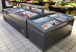 2.1 Meter Commercial Display Freezer Island Showcase For Meat And Seafood
