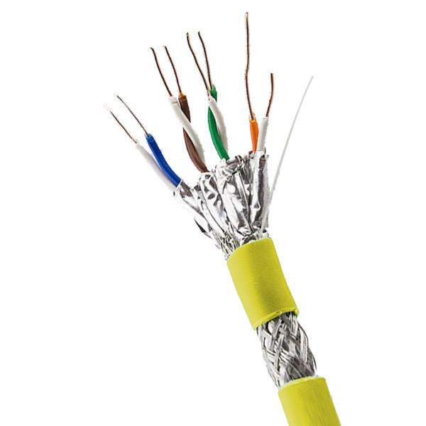 Yellow LSZH Jacket SFTP CAT6A Cable High Speed Network Cable Secure Data