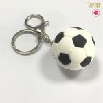 Rubber 3D PVC Key Chain Soft Basketball Volleyball Soccer Silicone Key Ring For