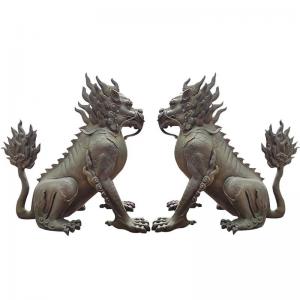 Wholesale Gatekeeper Fiberglass Animal Statues / Resin Kirin Sculpture from china suppliers