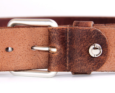 Men 'S Vintage Leather Classic Jean Belt With Zinc Alloy Pin Prong Buckle