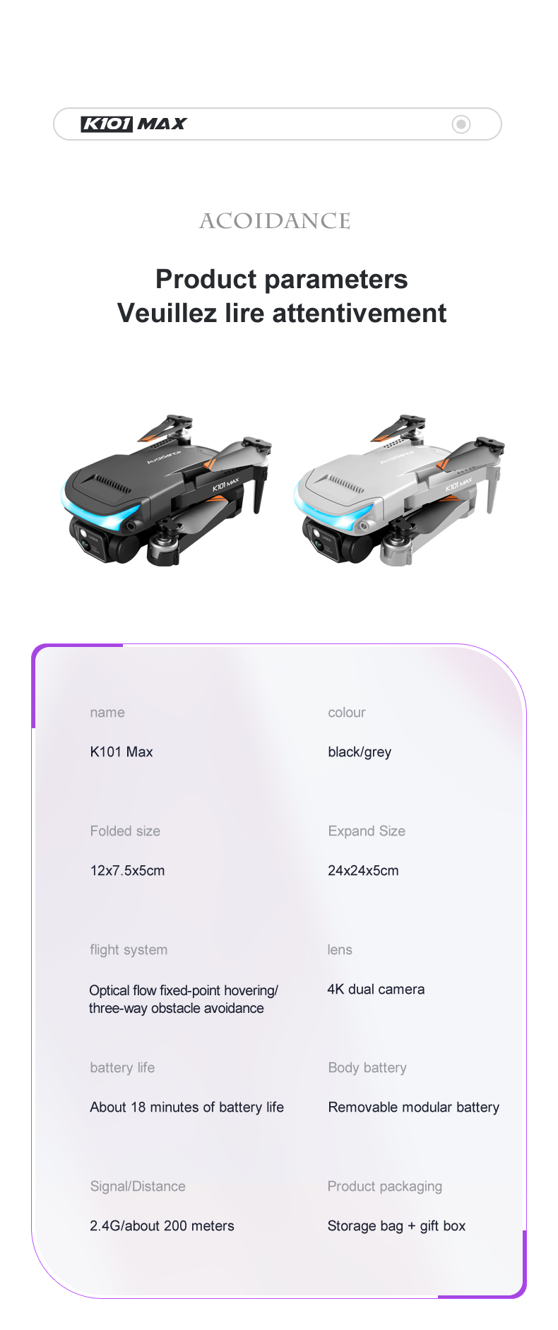 Beginner Drones K101 Max Camera Drone With Dual 4k Hd Optical Flow Localization Drone Real-time Transmission Helicopter Professional