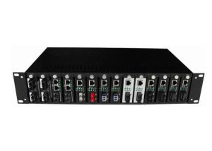Wholesale SM To MM 2U Fiber Optic Media Converter With ST / SC / FC Connector , Rack Chassis from china suppliers