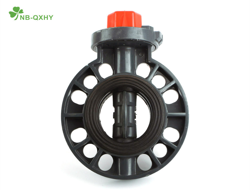 2&prime; &prime; -8&prime; &prime; PVC Manual Flange Red Handle Compact Butterfly Valve