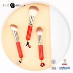 3pcs Wooden Handle Essential Cosmetic Brush Set Synthetic Hair Makeup Tools OEM