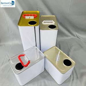 Wholesale 3.75 Liter White Coated Paint Tin Cans 1 Gallon Square Empty Tin from china suppliers