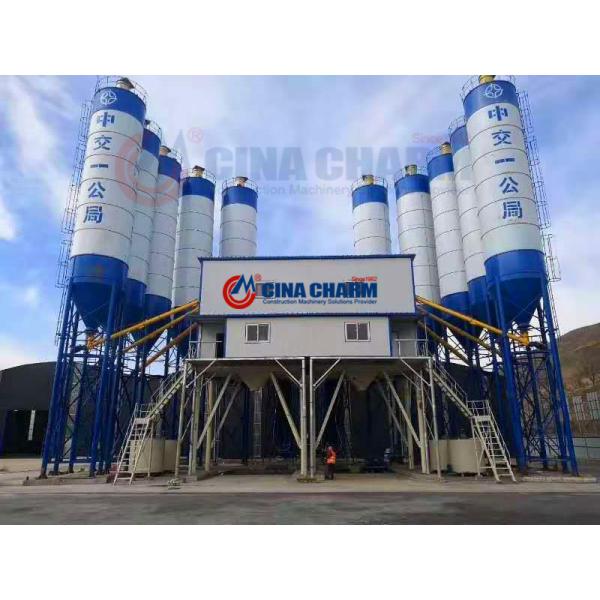 stationary wet concrete batch plant 120m3 Large Capacity ready mixed Concrete Batching Plant HZS120