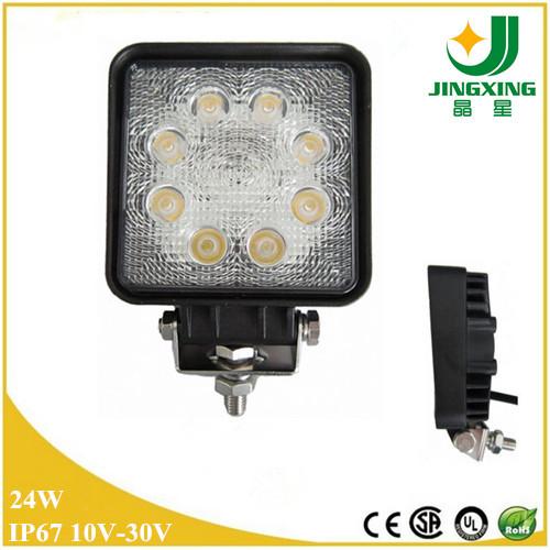 Quality Classic Model Square 10-30V 1800LM 24w LED Work Light For Truck for sale