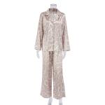 2022 Fashion Irregular Printed Long Sleeved Loose Pajama Set For Ladies