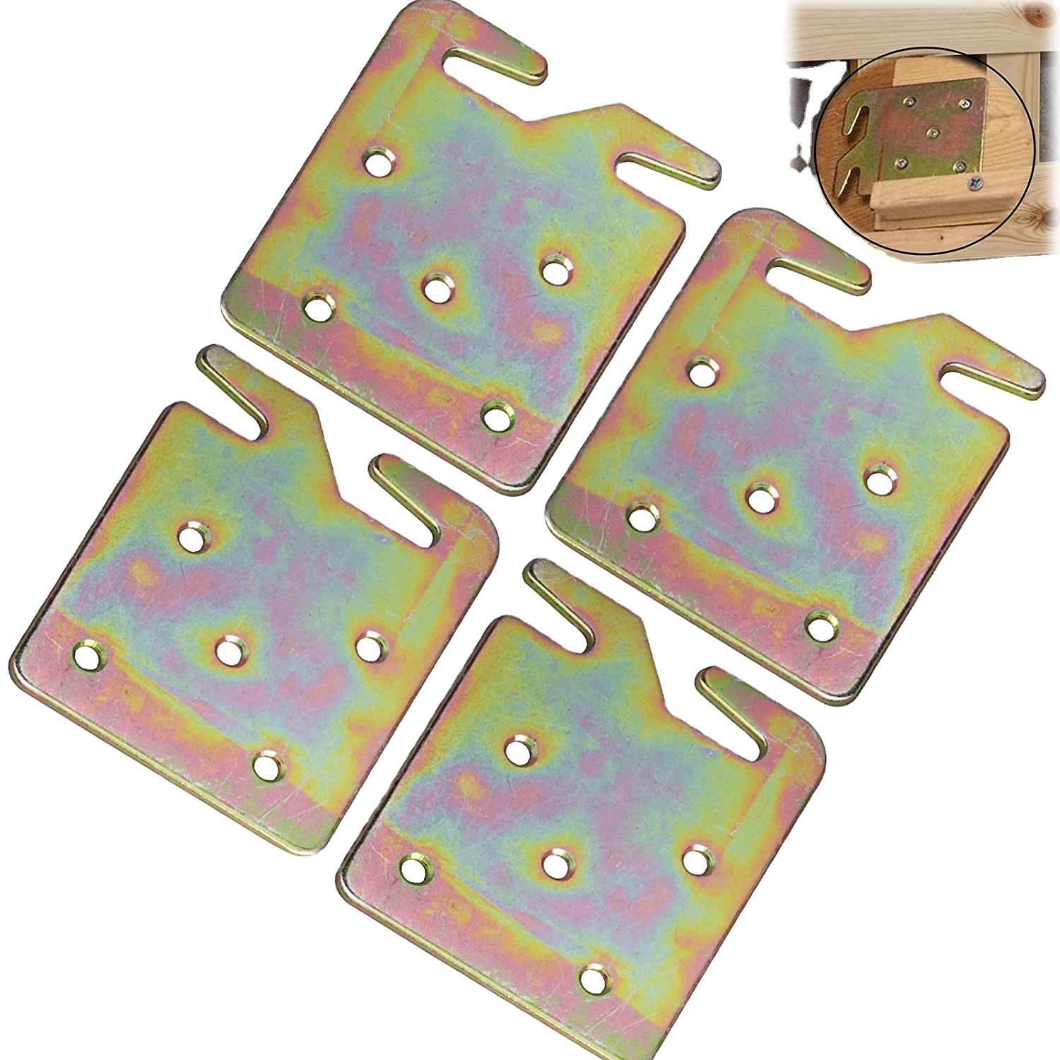 0.52kg Wooden Bed Rail Hooks Durable Hardware for Home Furniture Improvement Projects