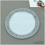 7.5'' Hot Selling Plastic Plate With Gold Rim, Factory Wholesale Bulk Wedding