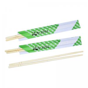 China Printed Sleeves Biodegradable Round Bamboo Chopsticks Customised on sale