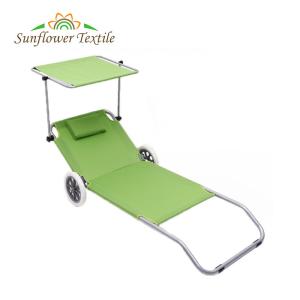 Wholesale 147x52x24cm Oxford Custom Color Foldable Beach Chair With Wheels And Umbrella from china suppliers