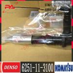 6251-11-3100 Komatsu Diesel PC400-8 6D125E Engine Fuel Injector 6251-11-3100