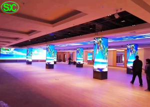 Wholesale Cube Pillar Led Screen Video Wall , Indoor Led Display Board P3 Natural Heat Dissipation from china suppliers