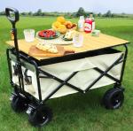 300LBS Collapsible Folding Garden Cart Portable Outdoor Wide Wheel Wagon for