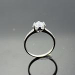 White Gold Plated Sterling Silver Engagement Ring with Clear Cubic Zirconia(F36E