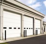 White Double Skinned Steel Noise And Wind Resistant Overhead Sectional Door With