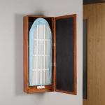 2 Hangers Teak Wood 15.5cm Depth Wall Mounted Ironing Cabinet