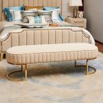 Gold 150cm Fancy Leather Couch 50cm Ottoman Sofa Bed