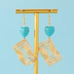 Fashion Irregular Geometric Spiral Line Turquoise Earrings For Women, Designer
