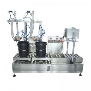 China 2 Heads Semi Automatic Weighing Filling Machine for Liquid/Oil/Lubricant/Chemical 5-50L on sale