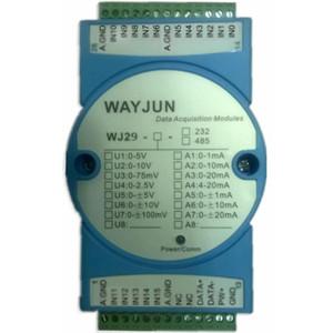 Wholesale WAYJUN 16-CH 0-5V to RS232 Modbus Converters DIN35 blue signal acquisition CE approved from china suppliers
