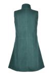 Lapel Collar Ladies Sleeveless Dress Coat With Buttons Slim Fit Cool Coat