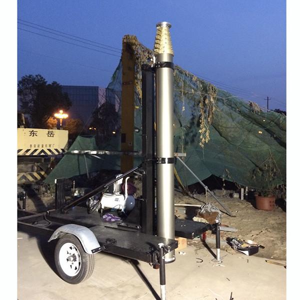 10m locking pneumatic telescopic mast 150kg payloads-mobile telecom mast tower