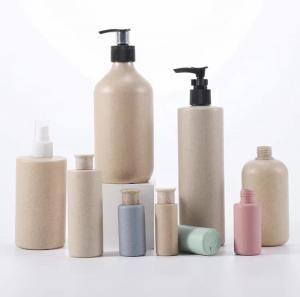 China Empty Wheat Straw Plastic Biodegradable Shampoo Bottle Custom Color on sale