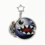 Custom double cartoon anime figure print acrylic glitter keychain resin charm