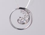 Geometric Series Round Delicate 925 Silver CZ Geometric Pendant Customizable