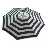 9 ft Garden Umbrella Canopy Replacement Black White Strip Round Octagon Patio