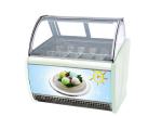 Ice Cream Display Freezer Curved Glass Door With Led Light Heating Wire