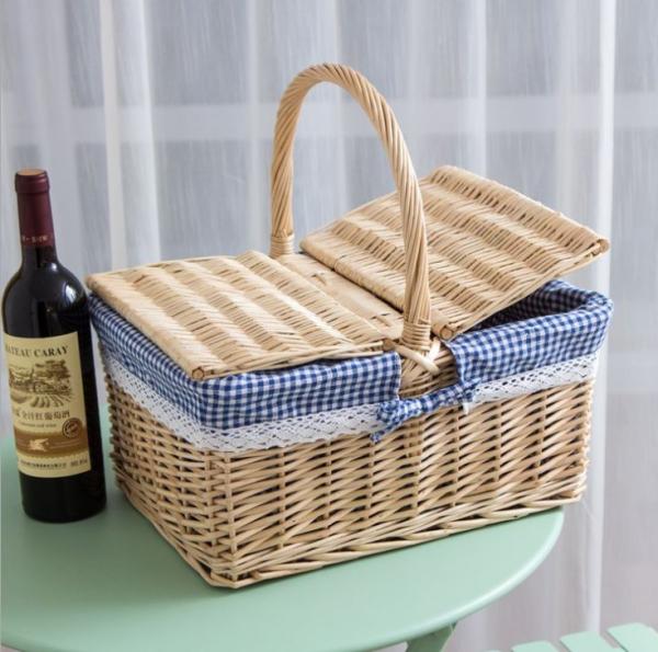 Handmade Natural Willow Wicker Picnic Basket Cheap Lunch Bags Hot sale products