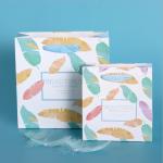 Flat Bottom CMYK Cardboard Gift Bags With Handles Printed White Brown Kraft