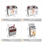 Store Rack Grey Wooden Boutique Edge Cabinet With Led Lights For Branded Shop
