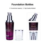 30ml Semi Transparent Empty Glass Foundation Bottle With Luxurious Purple
