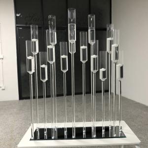 Wholesale Taper Crystal Glass Candlestick Holders Set Of 2 15 Branches Hurricane For Water Floating from china suppliers