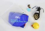 cosmetics packaging PVC transparent ziplock slider plastic bag with pink zipper,