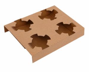 Wholesale Custom Logo Reusable Cup Carrier , Coffee Mug Carrier Recycle Brown Kraft Paper from china suppliers